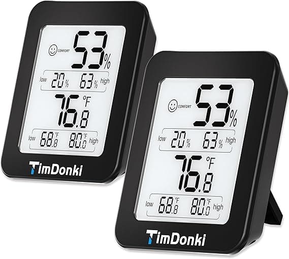 Digital Hygrometer with Max and Min Records 10s Fast Refresh Accurate-Hygrometer Room Thermometer Indoor for Home/Bedroom/Baby Room/Office/Greenhouse/Cellar (Black)