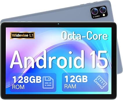 Tablet, Android 15 Tablet 10.1 Inch with Gemini AI– Octa-Core 12GB RAM 128GB Storage (2TB Expandable), HD Touch Screen Tablets PC with Dual Camera, Long Battery Life, WiFi Tableta