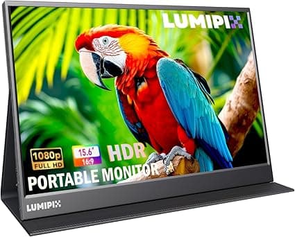 15.6 Inch Portable Monitor 1080P FHD IPS Gaming Display Monitor with USB-C & HDMI Light Weight Ultra-Slim External Second Screen with Smart Cover & Speakers for Laptop,PC, Mac, Phone, PS5, Switch