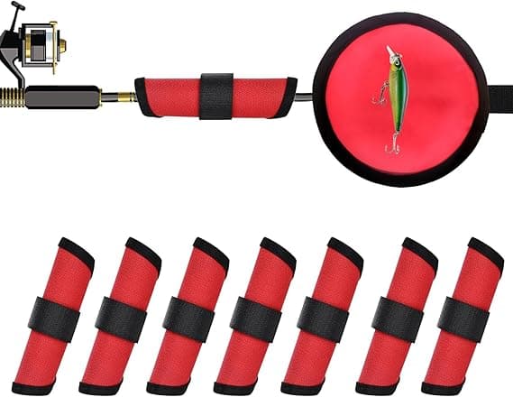 8 Pack Fishing Lure Covers, 6" Easily See Fishing Hook Cover, Fishing Lure Wraps with Velcro Fish Hooks Shield Available for Most Lures Bait Storage Protector to Keep Fishermen Safe