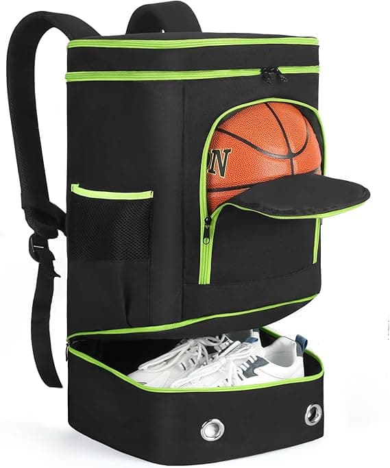 Basketball Backpack, Large Sports Bag with Separate Ball Holder & Shoes Compartment, Water Resistant Basketball Bag Best for Basketball, Soccer,Volleyball,Gym,Swim