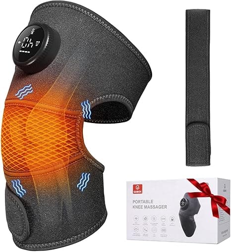 Cordless Knee Massager with Heat 8 Modes 20 Intensities for Pain Relief and Muscle Relaxation